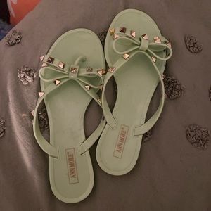 Pastel mint green sandals